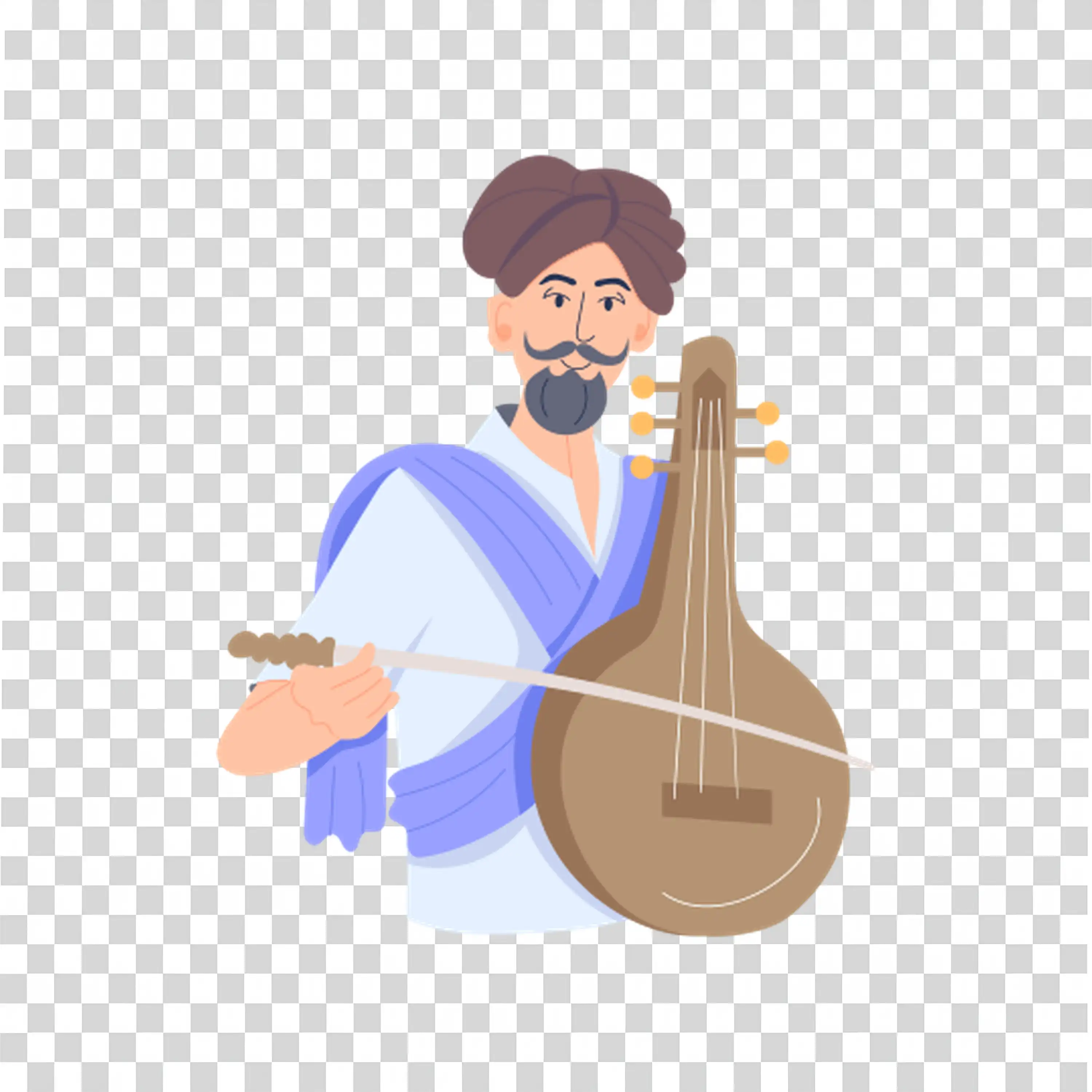Woman playing musical instrument joyfully and passionately