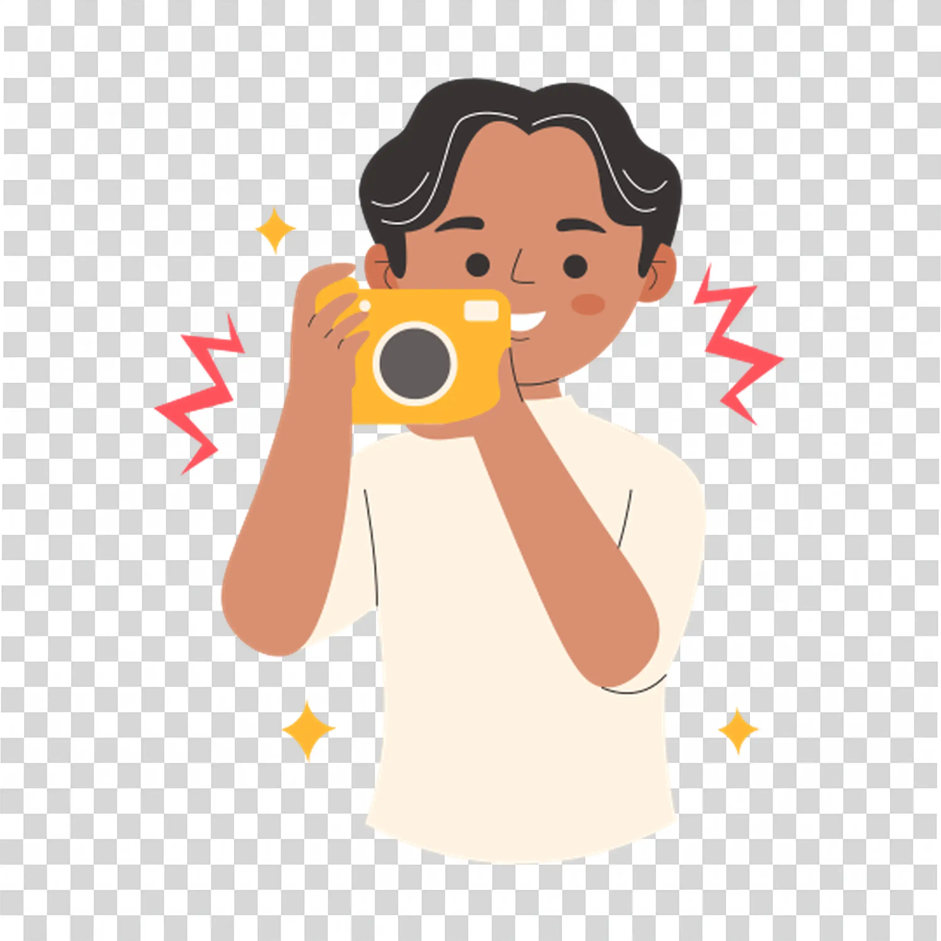 Woman shocked or surprised with lightning around her