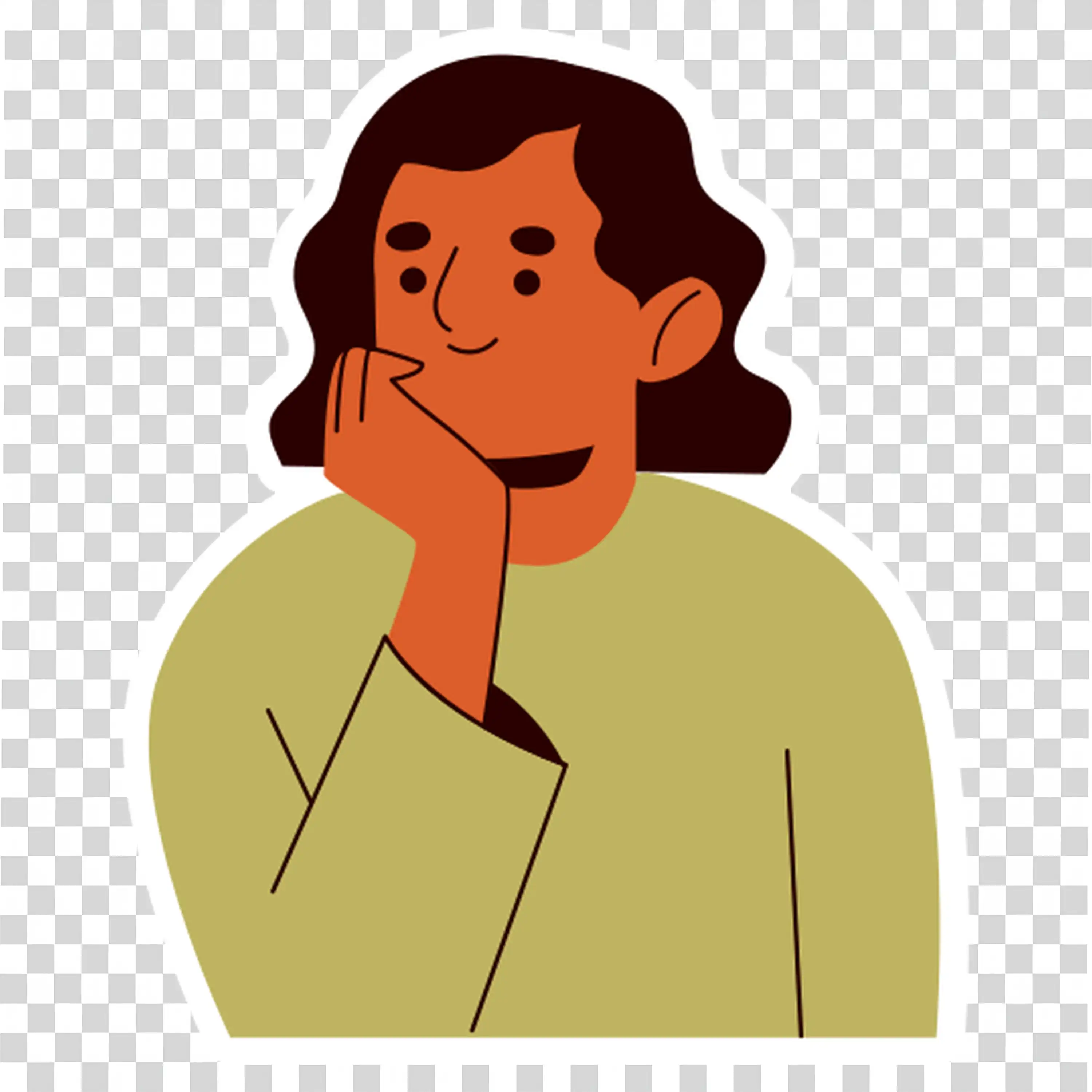 Woman Standing Calmly with Crossed Arms and Smile PNG
