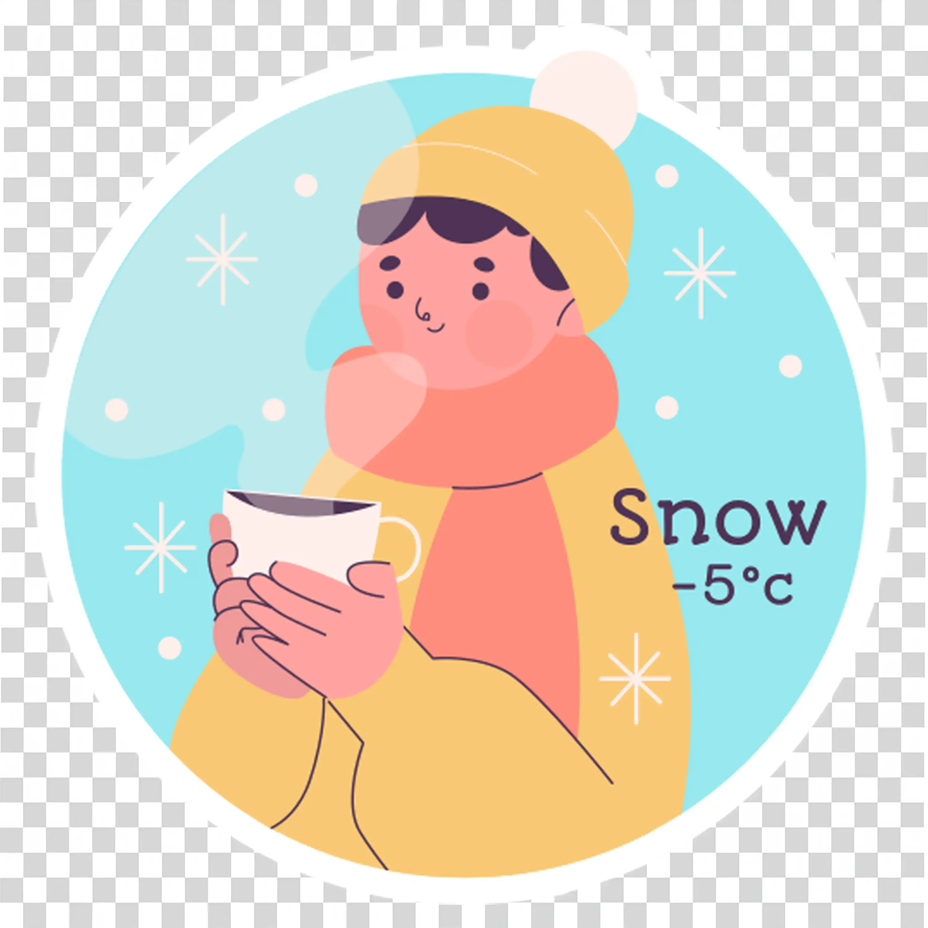 Woman Wearing Scarf Enjoying Winter with a Warm Drink