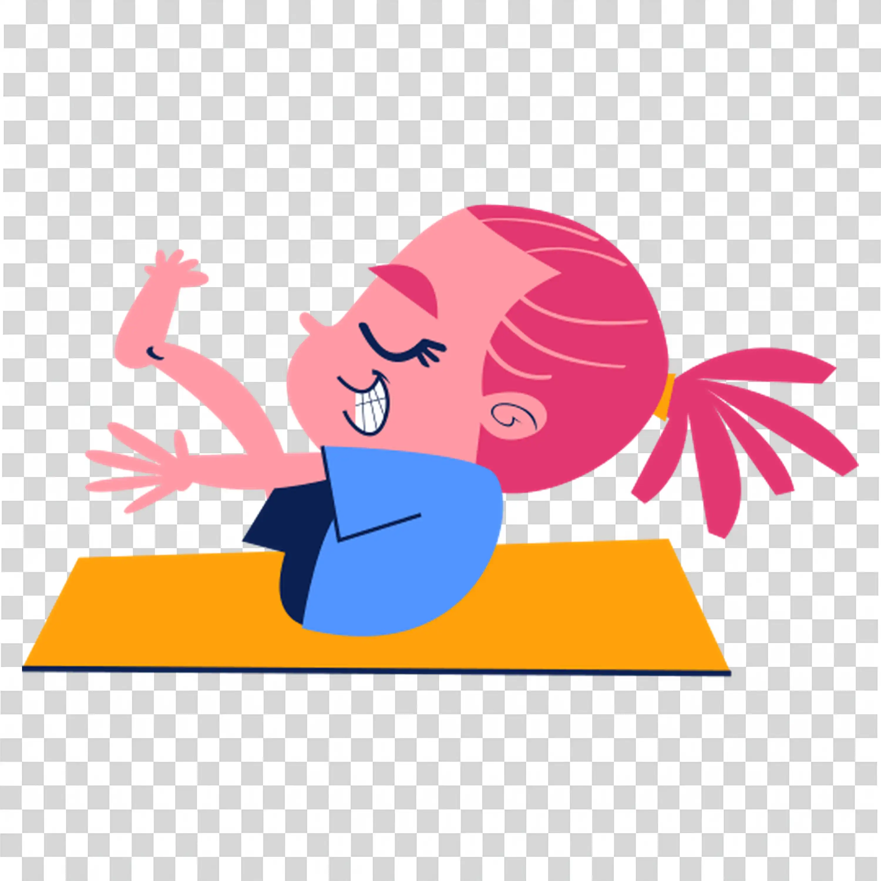 Woman With Pink Hair Speaking Loudly To Crowd free PNG