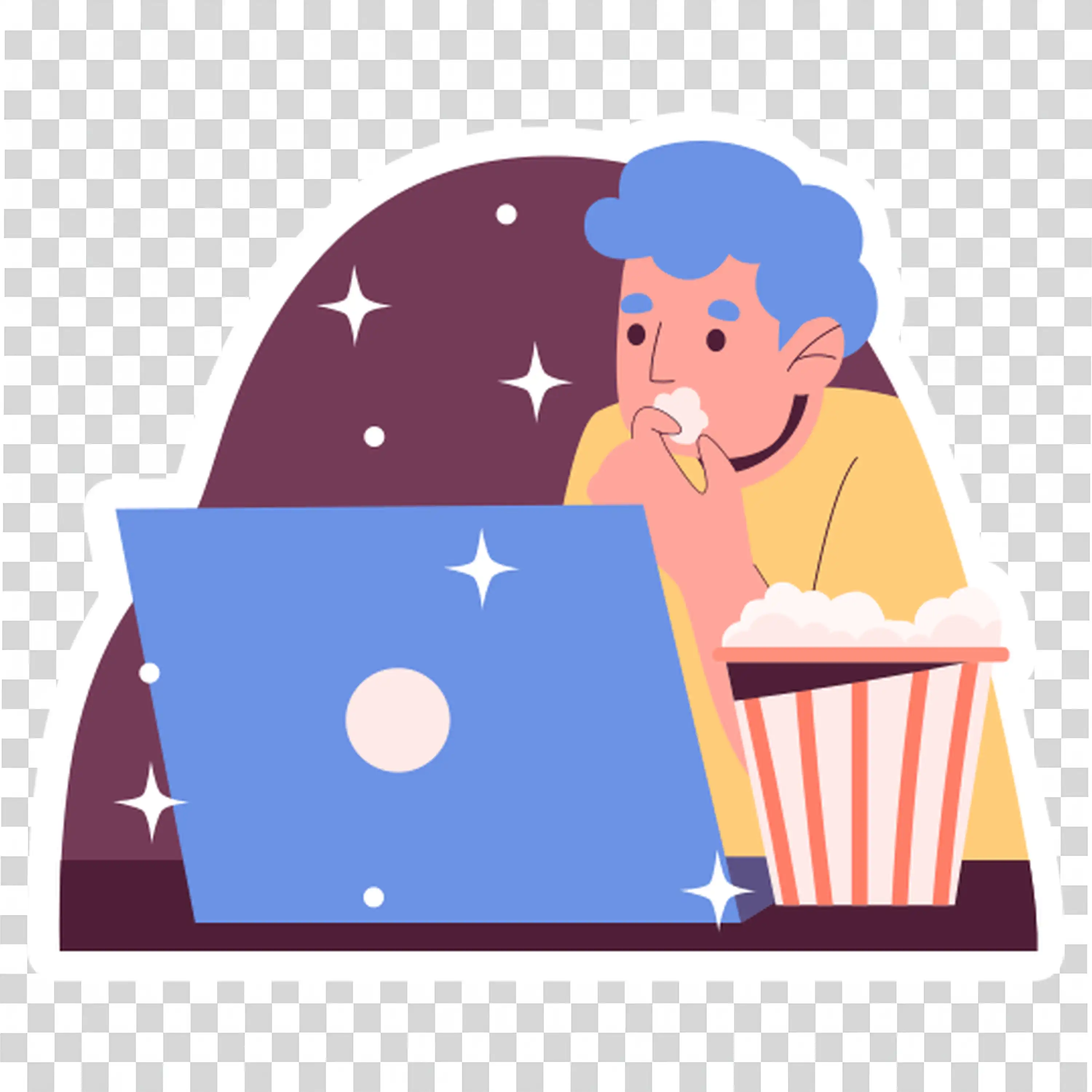 Woman working on laptop with child and cupcake nearby