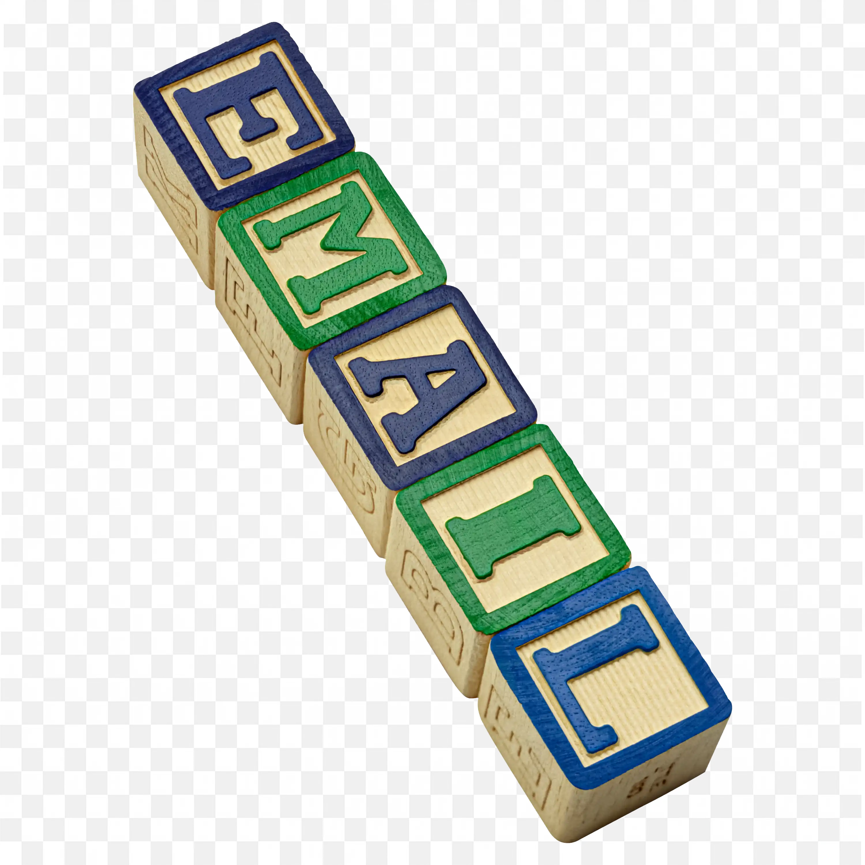 Wooden Alphabet Blocks Showing the Word Email Free PNG