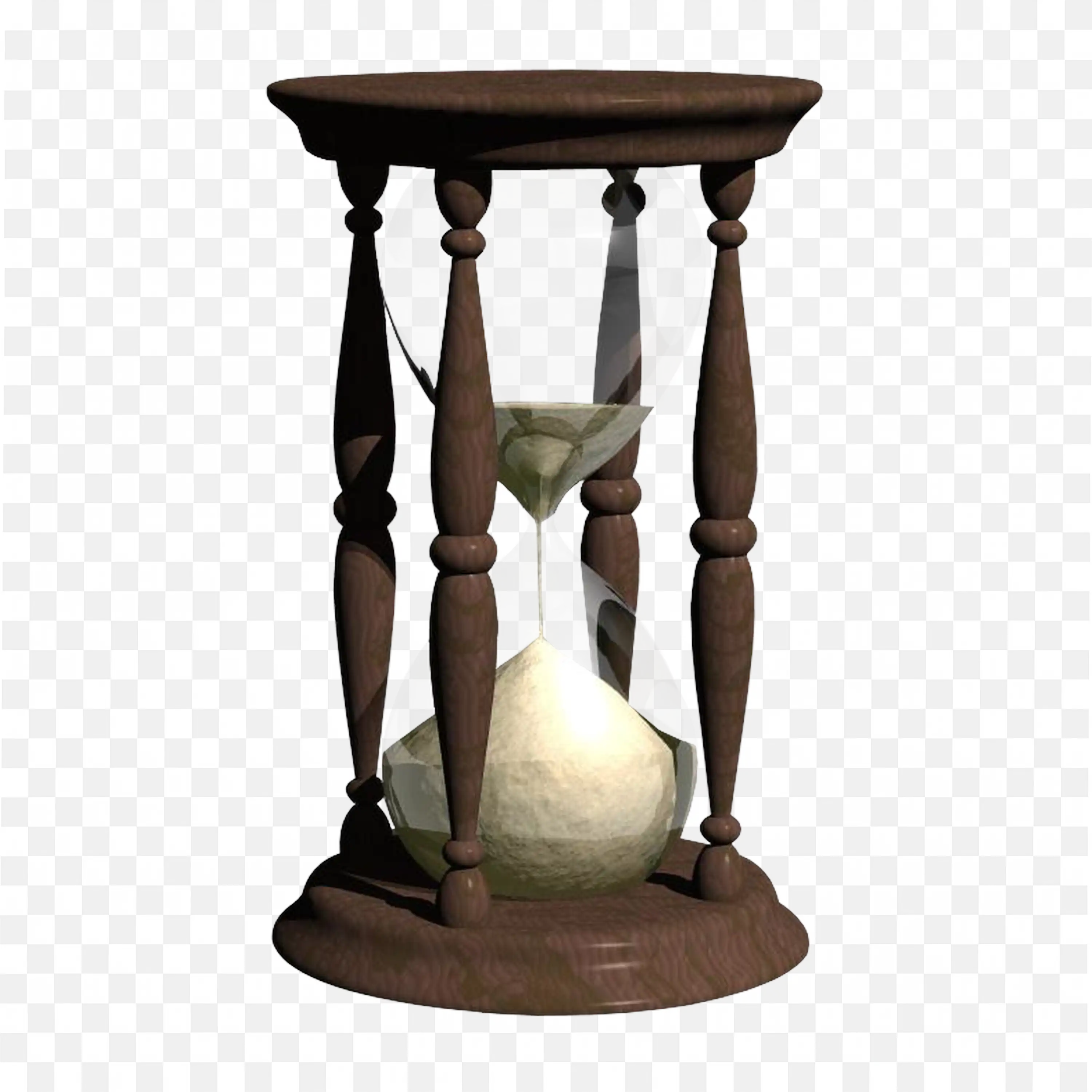 Wooden Hourglass with Flowing Sand Clip Art PNG Download