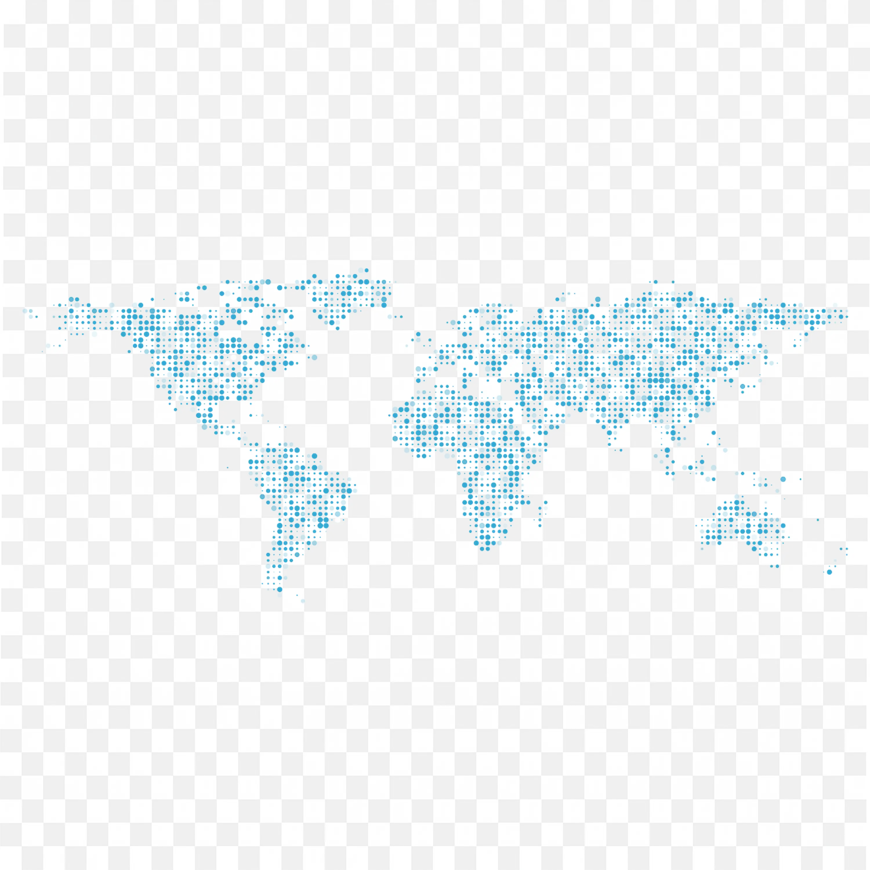 World Map Made of Small Blue Dots Free Hd PNG Download