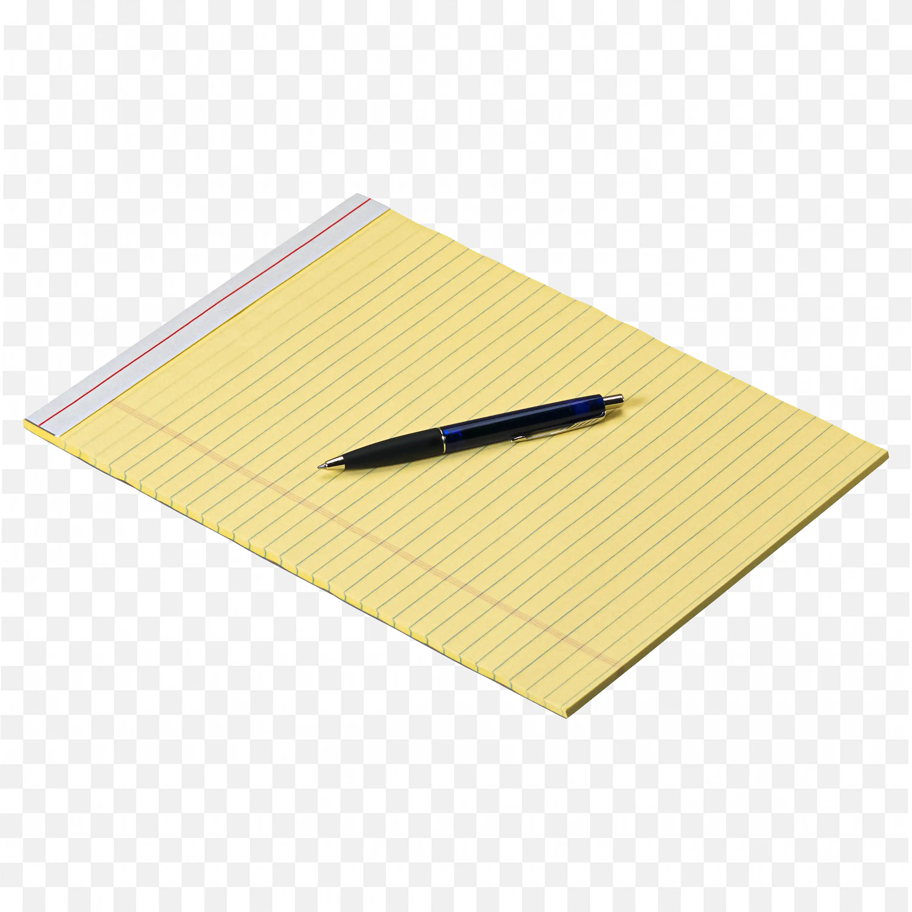 Yellow Notepad with Black Pen Resting Clip Art Free PNG