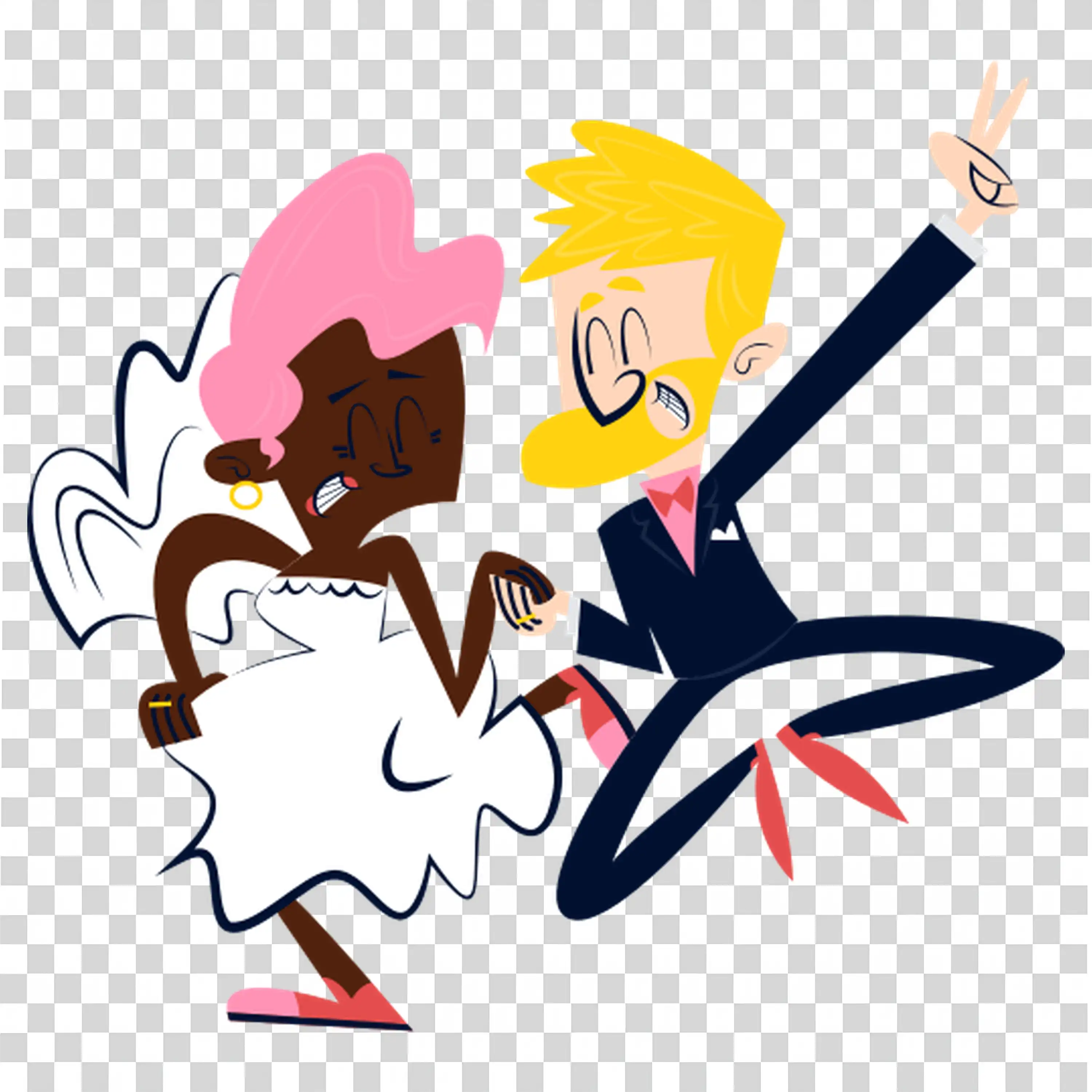 Young couple dancing in playful and romantic interaction
