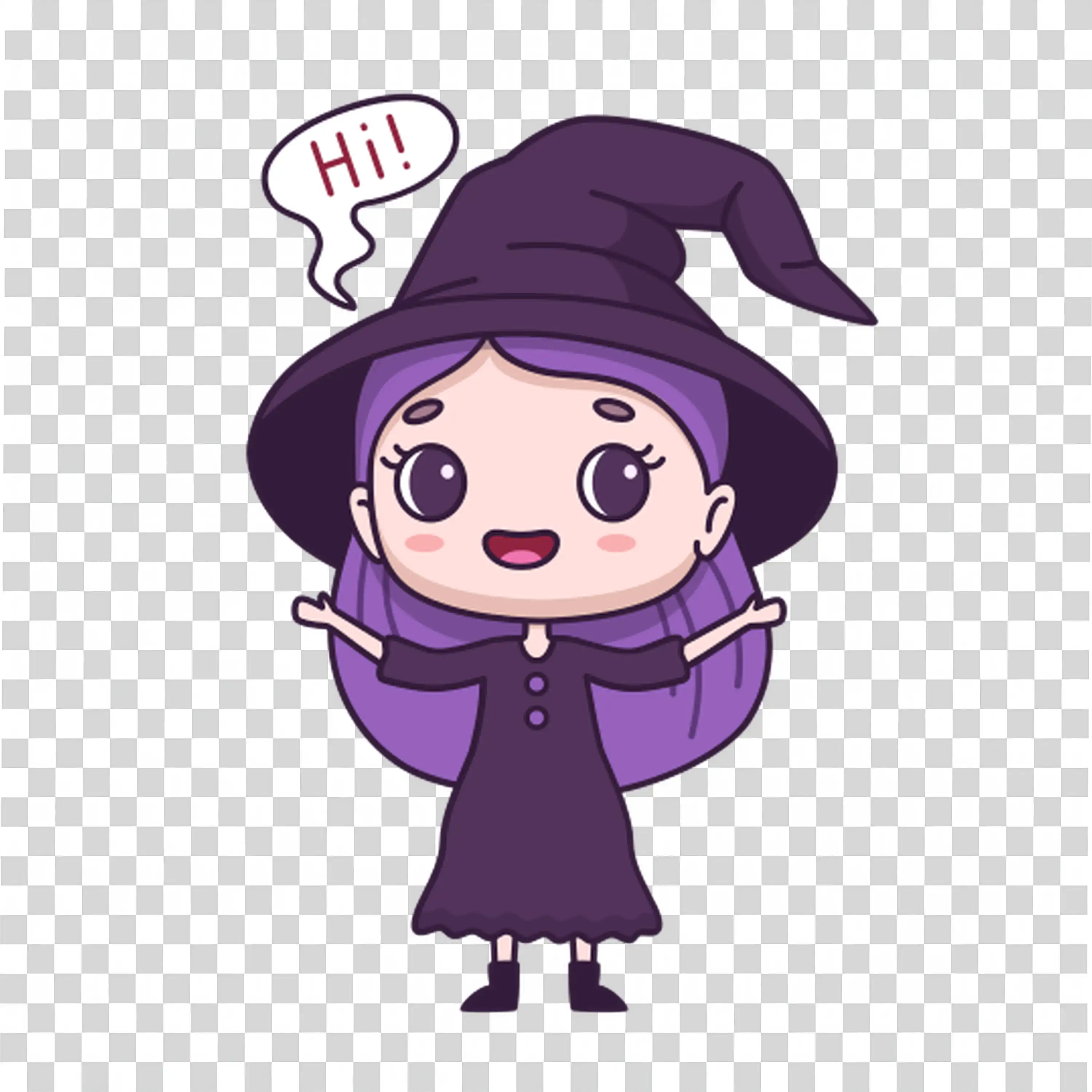 Young Girl in Witch Costume Casting Spell with Wand