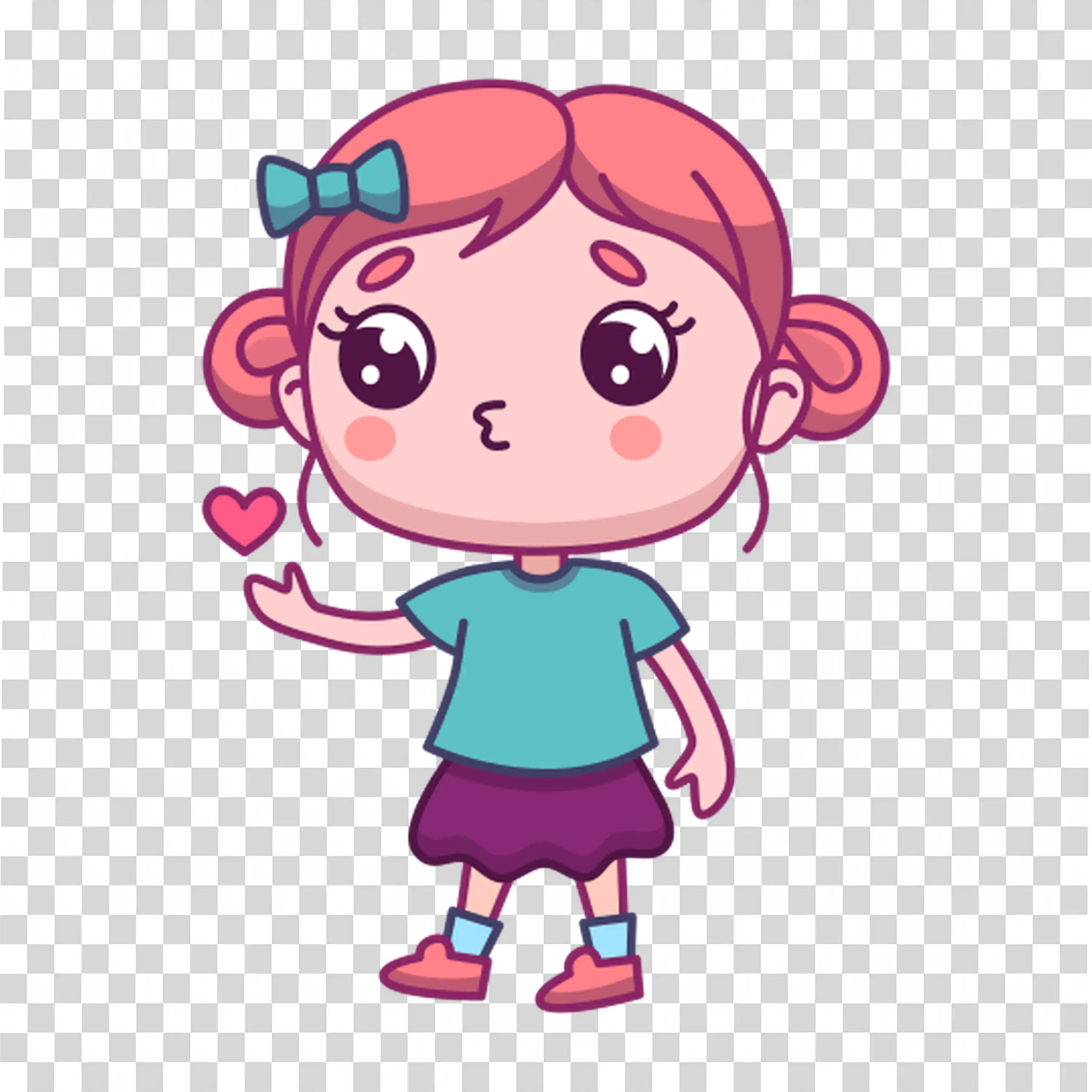 Young girl standing happily with a smiling face free PNG