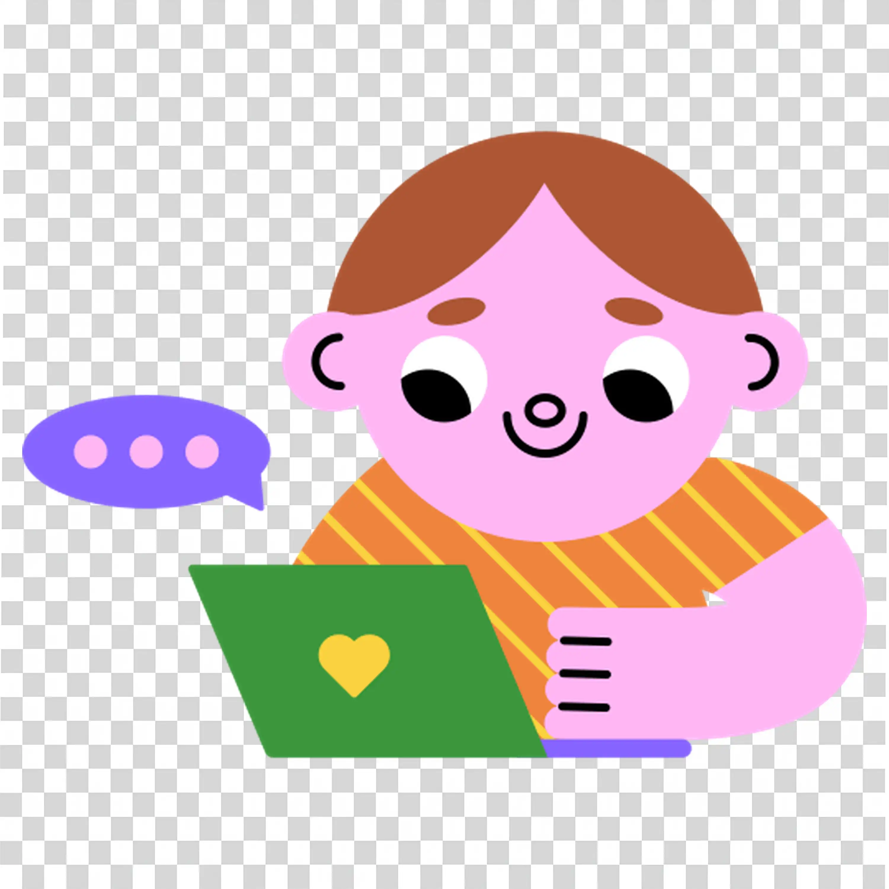 Young Girl Using Laptop for Online Learning Activity