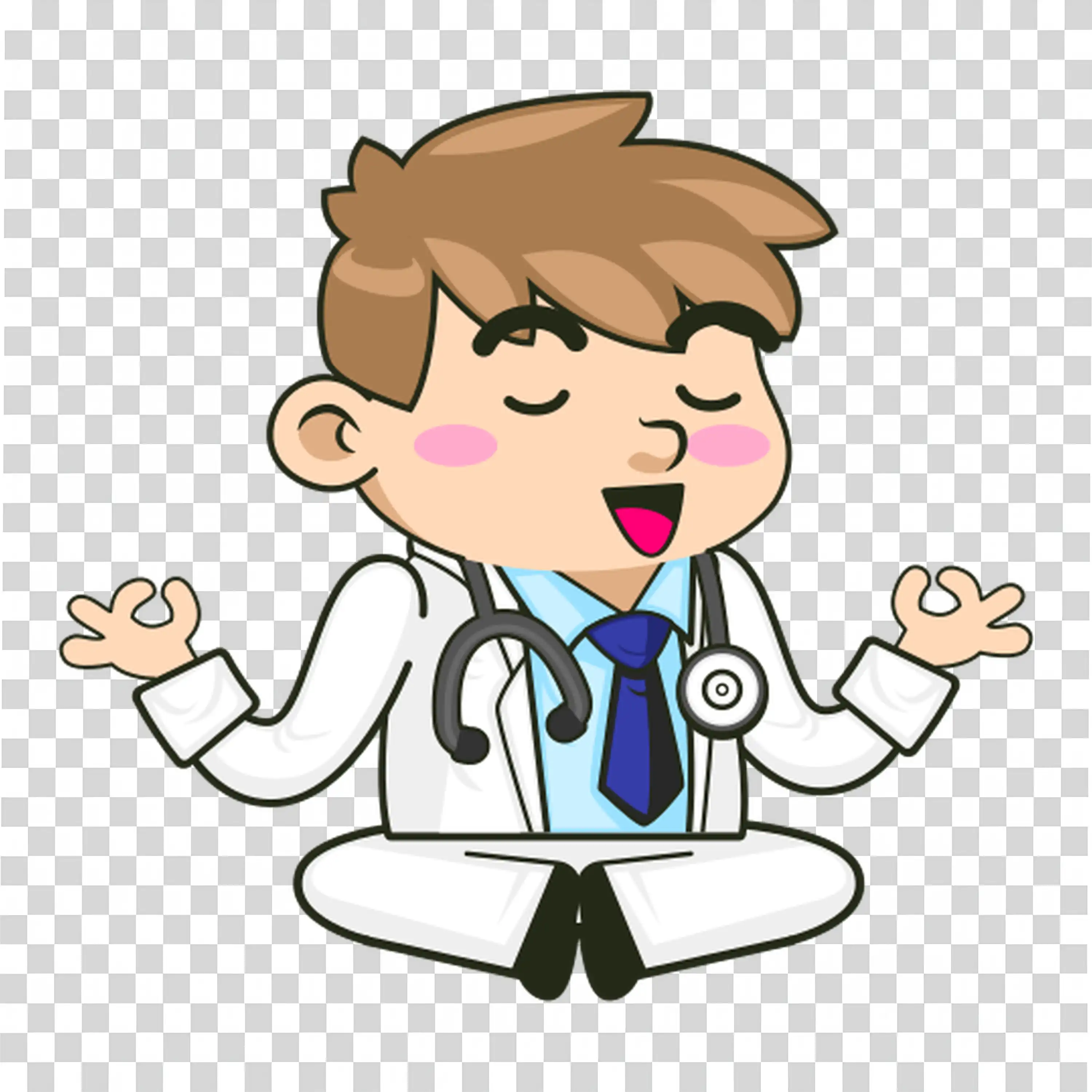Young male doctor with stethoscope smiling confidently