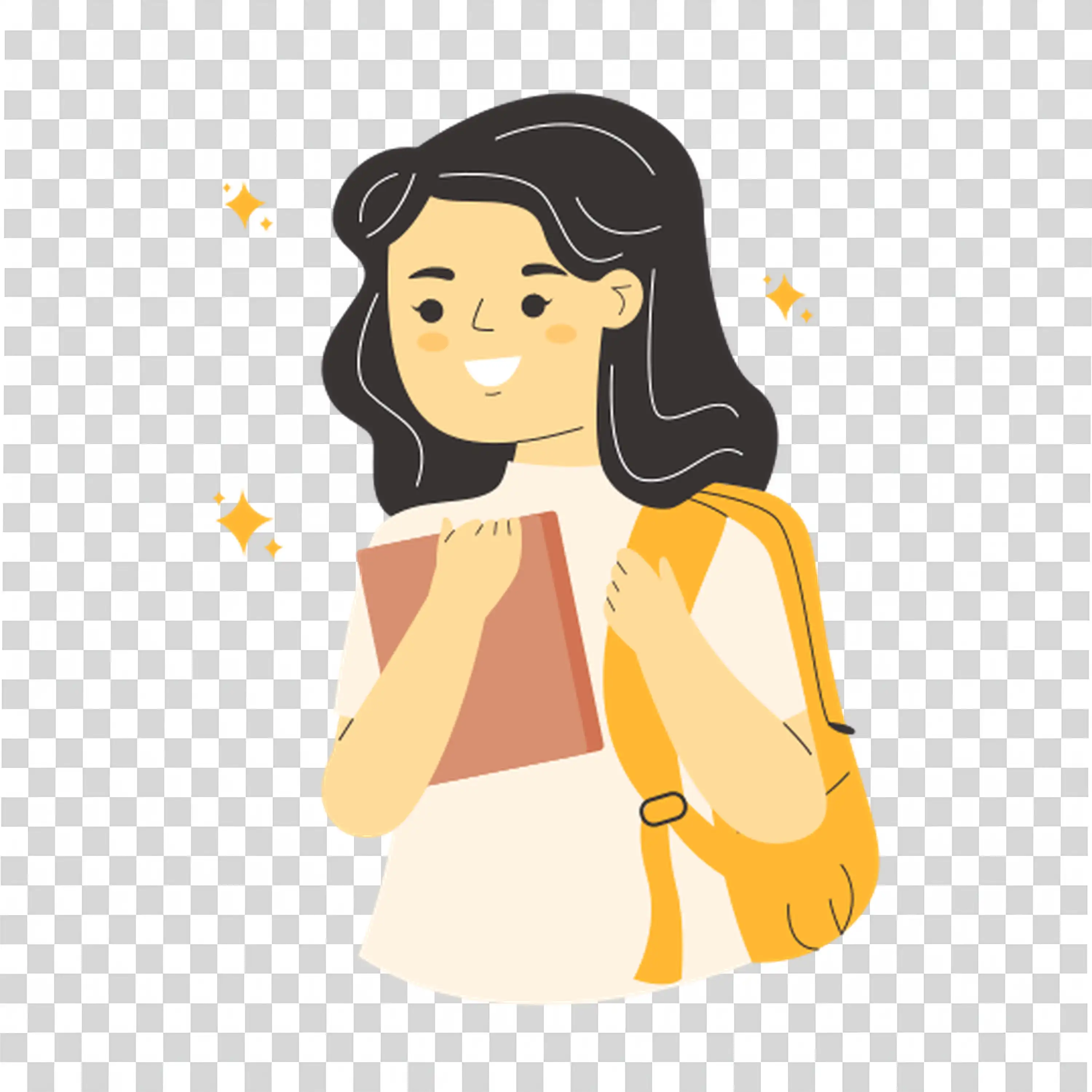 Young woman walking with a shoulder handbag free PNG