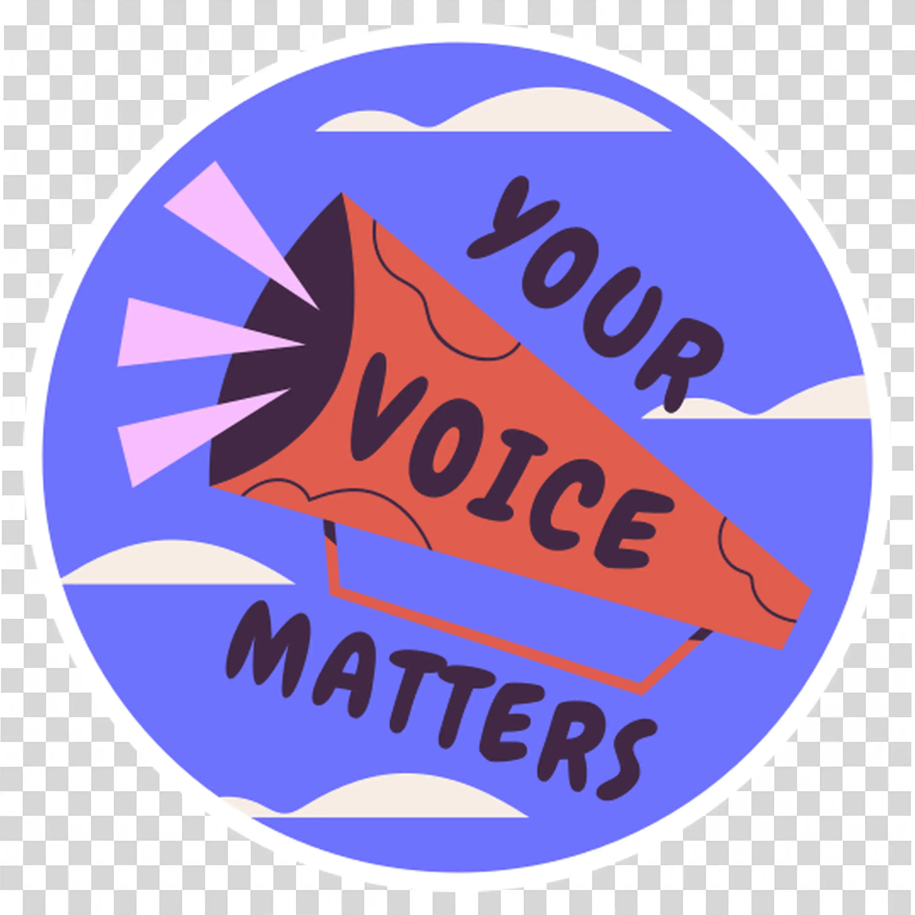Your voice matters text with stars and colors free PNG