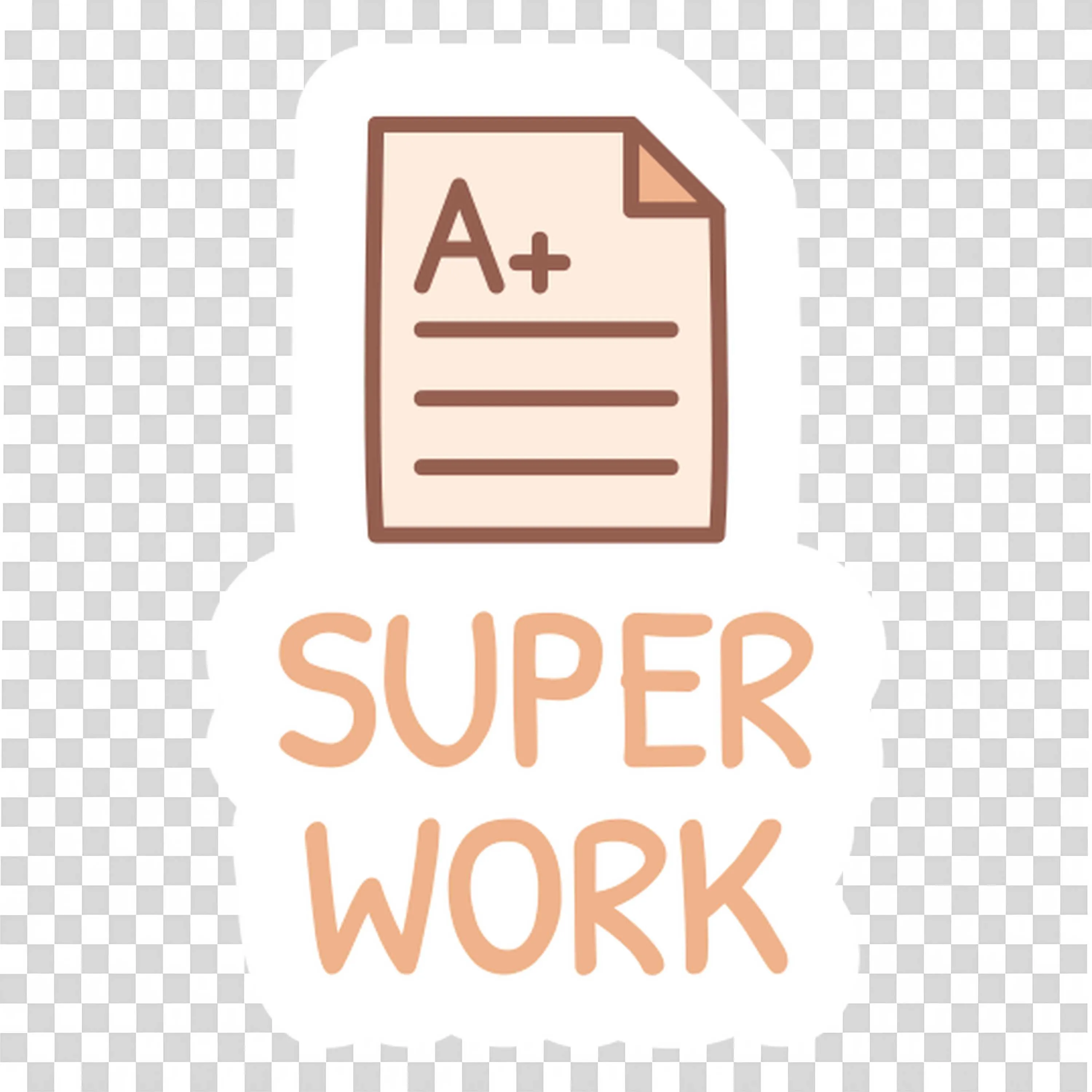 A Plus Grade on Paper with Super Work Text in Below Png