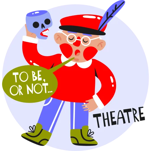 Actor Bear Performing Hamlet Theatre Scene with Script