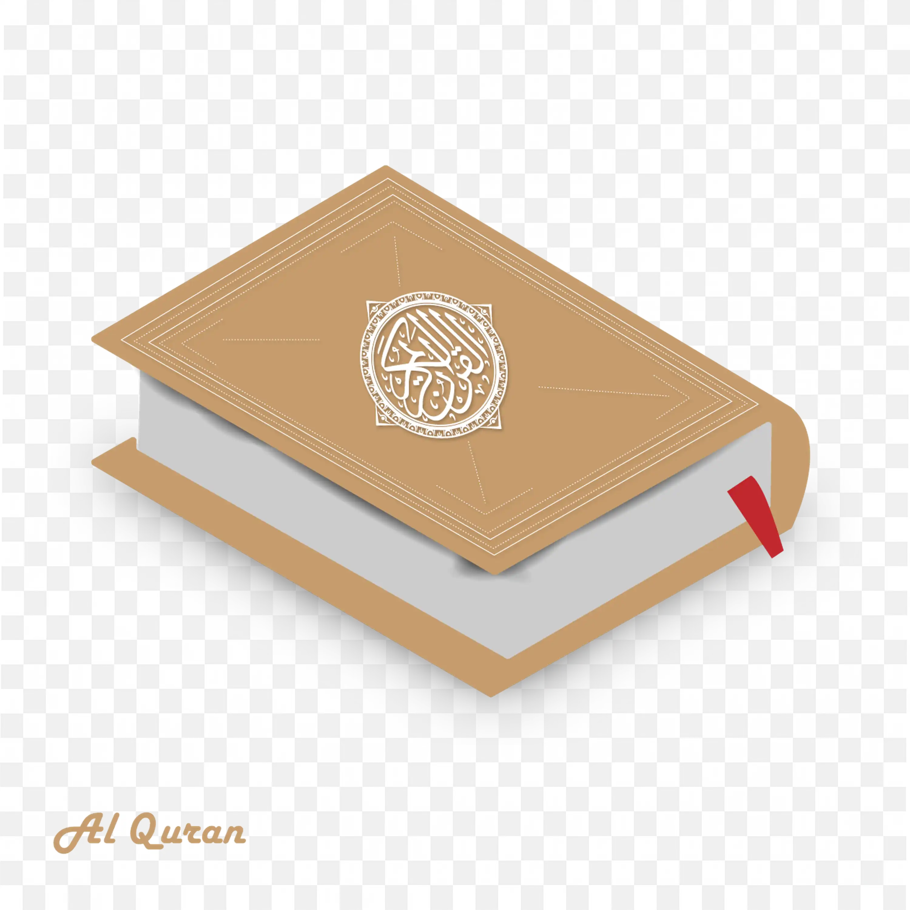 Al Quran with Arabic Hand Lettering Design Free PNG Image