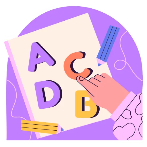 Alphabet Blocks With Fun Colors for Preschool Kids to Learn