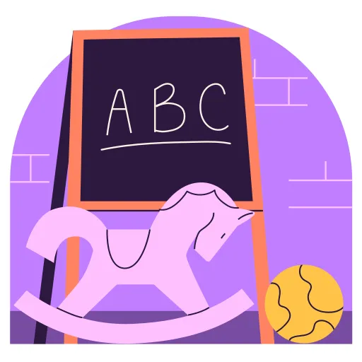 Alphabet Display in Classroom with Open Book for Learning