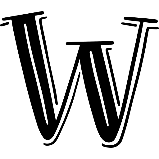 Artistic letter W for alphabet and language learning