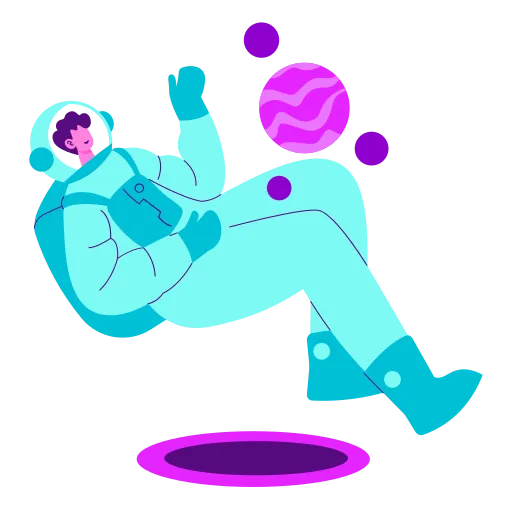 Astronaut student floating in outer space free PNG