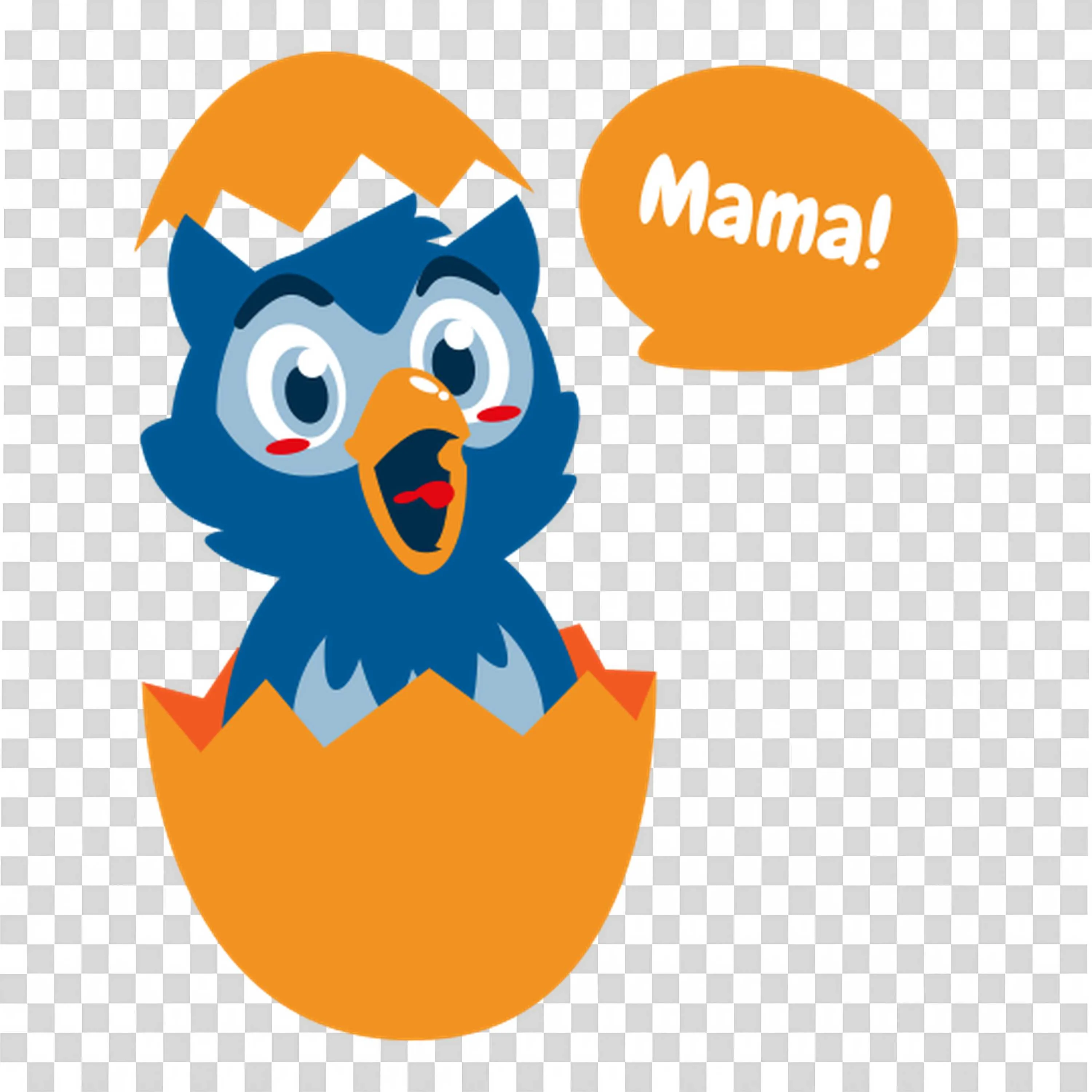 Baby Bluebird Hatching from An Egg Saying Mama Free Image