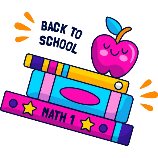 Back to School Banner with Supplies and Books free PNG