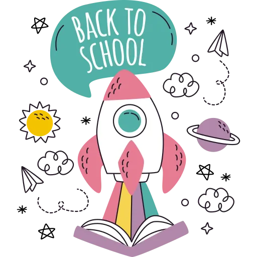 Back to School Poster with Pencil and Star Decorations