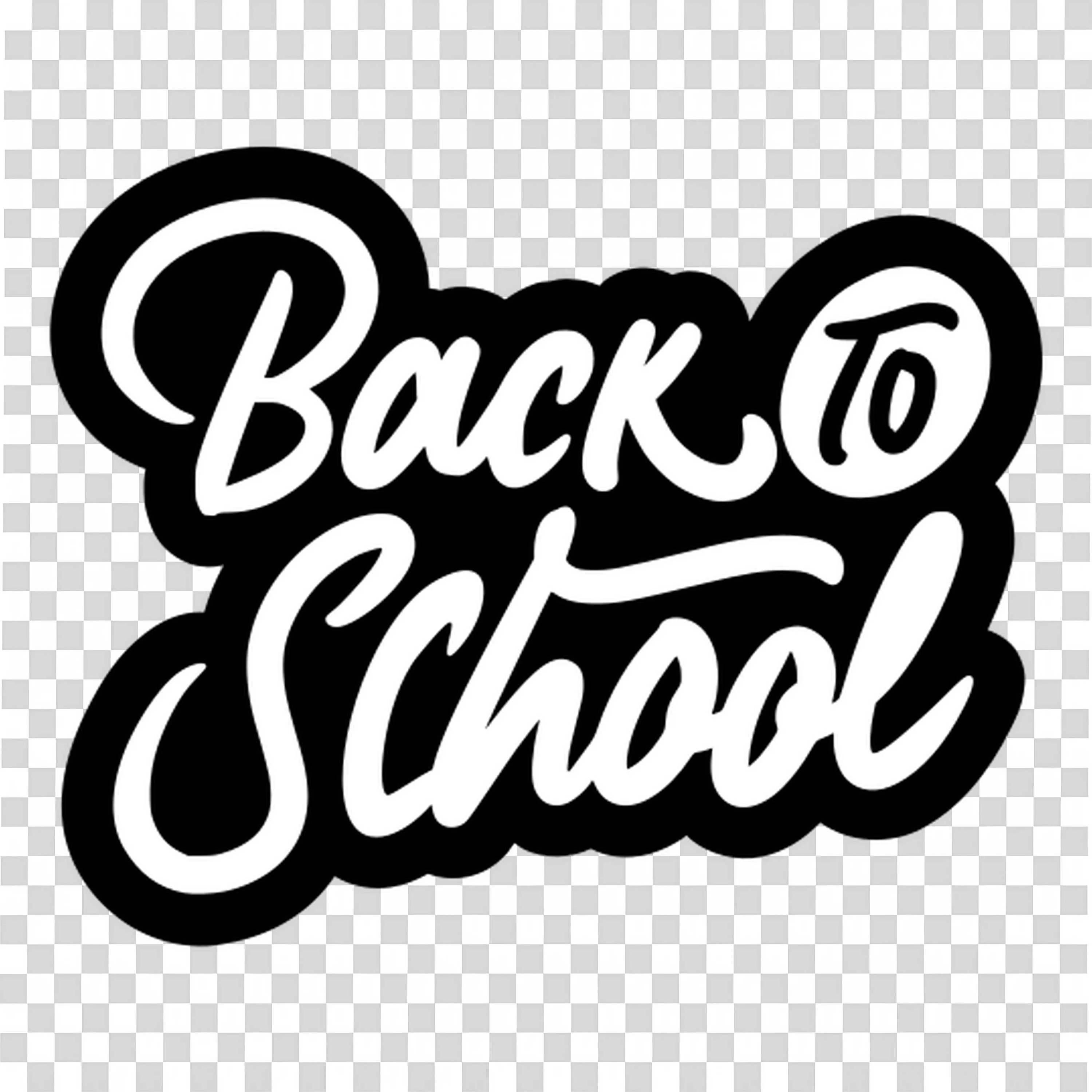 Back to School Text in Stylish Black Font Free PNG Image