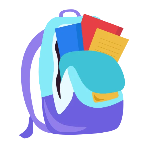 Backpack filled with school supplies ready for learning