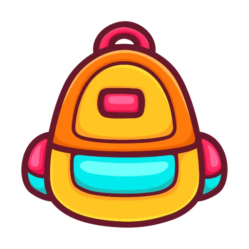 Backpack ready for school adventures free PNG download