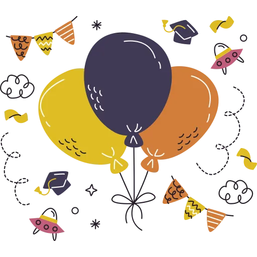 Balloons mark celebration of school success free PNG