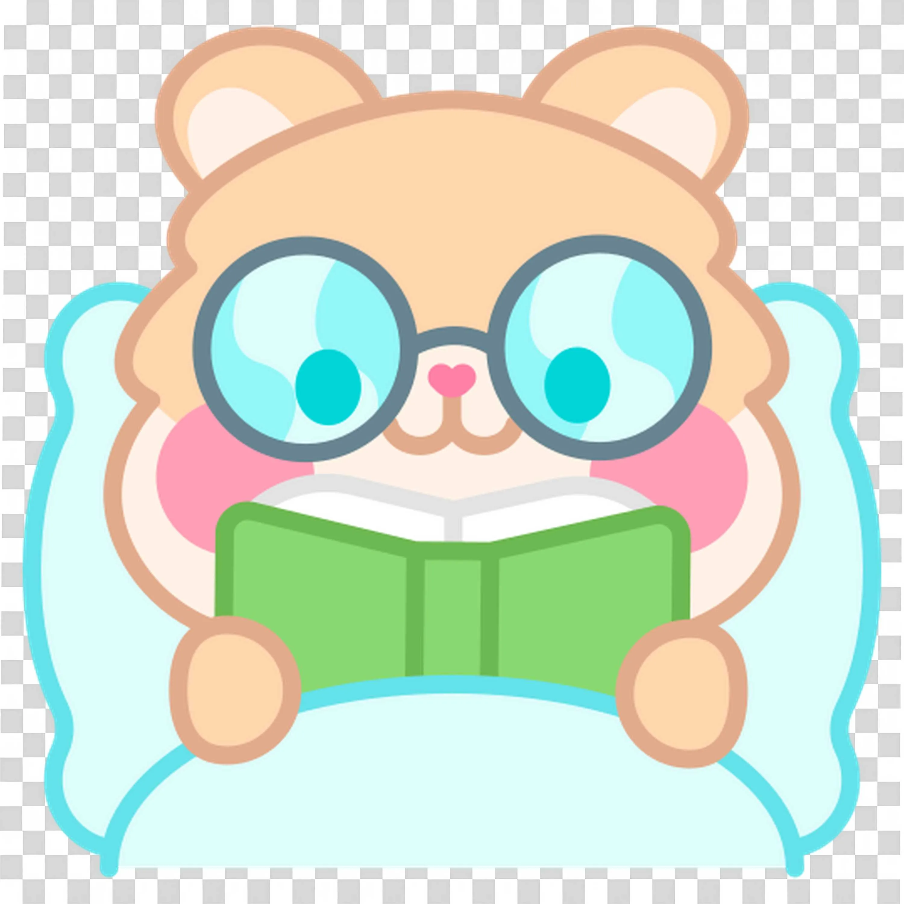 Bear Is Reading a Storybook While Going to Bed PNG Image