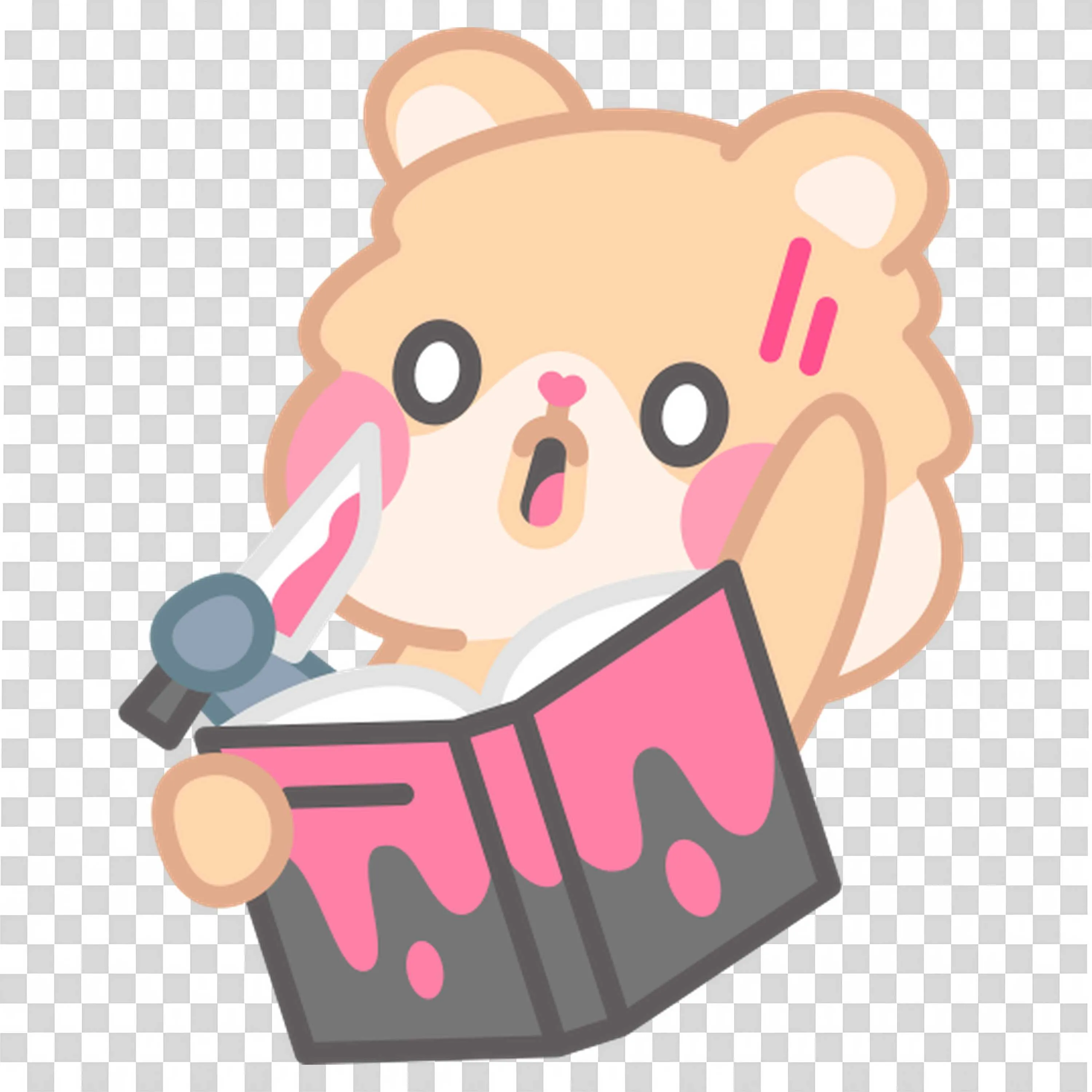 Bear Reacts to Shocking Horror Book Scene with Blooded Knife