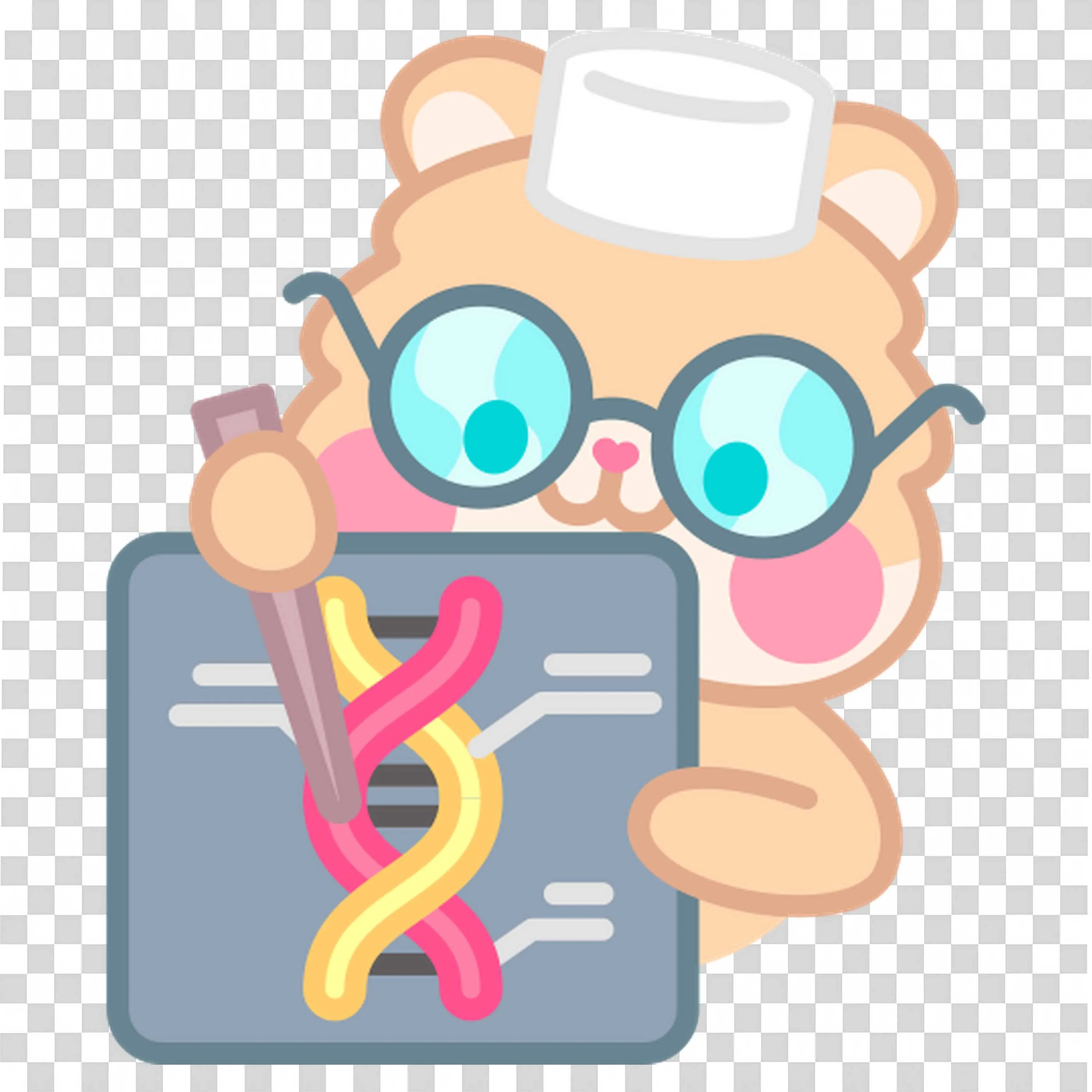 Bear Scientist Holding a Dna Chart for Biology Concepts Png