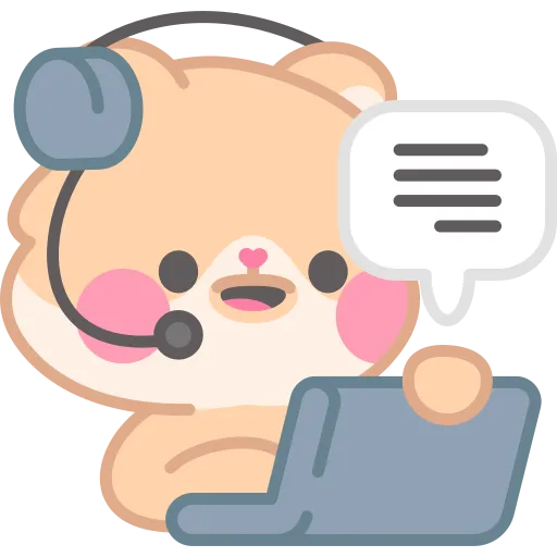 Bear with headset engaged in online learning free PNG