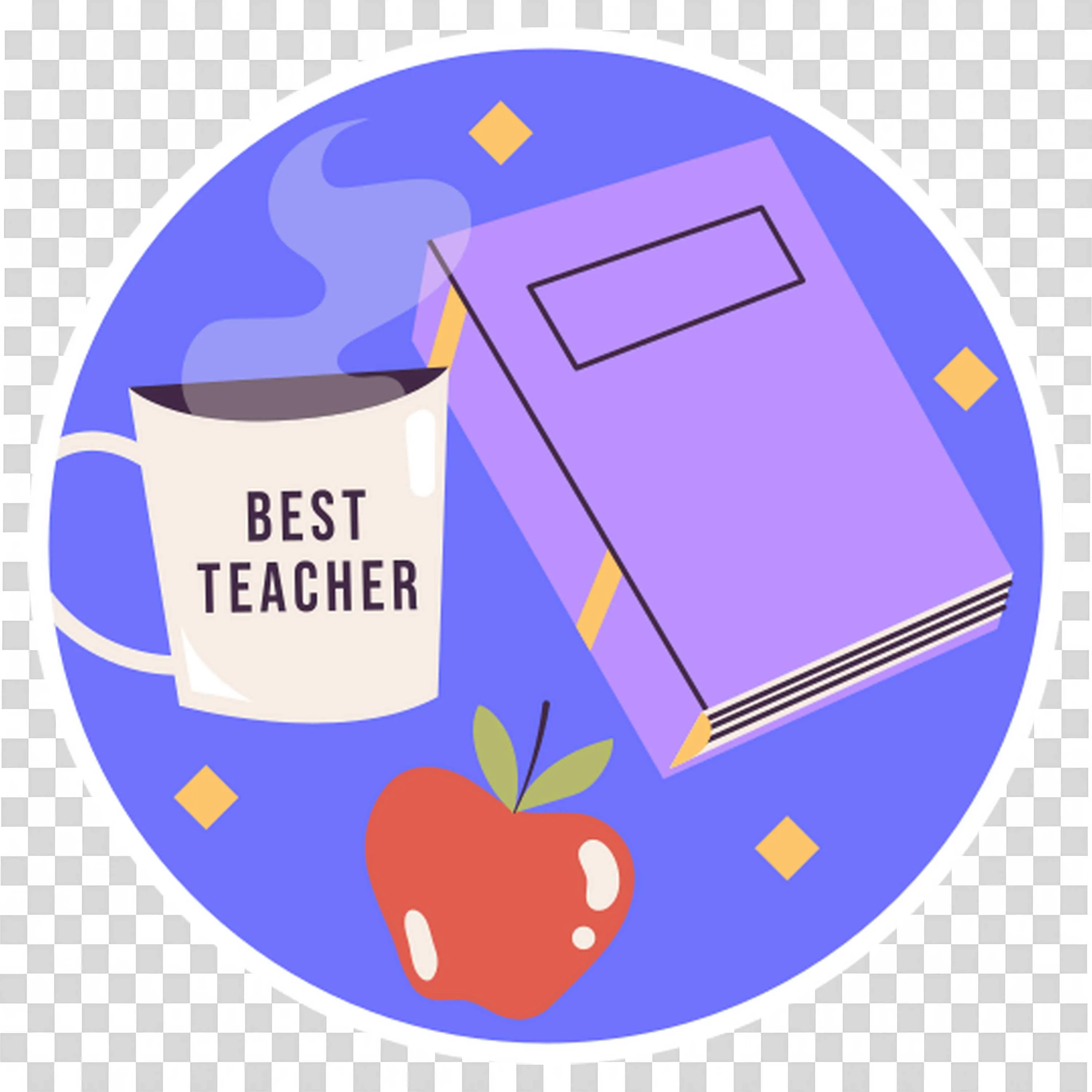 Best Teacher Appreciation Design with Coffee Book and Apple