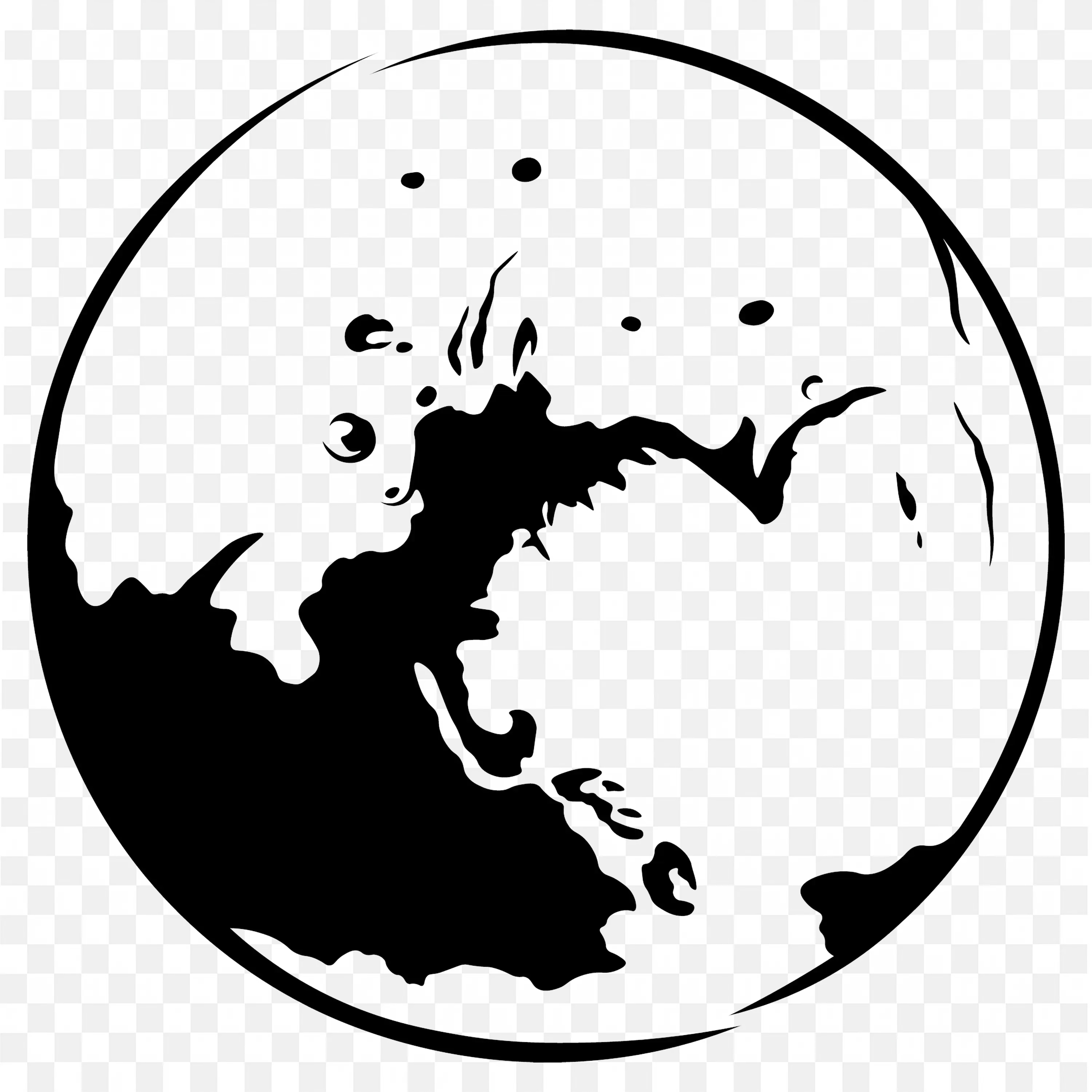 Download the PNG of Black and White Representation of World