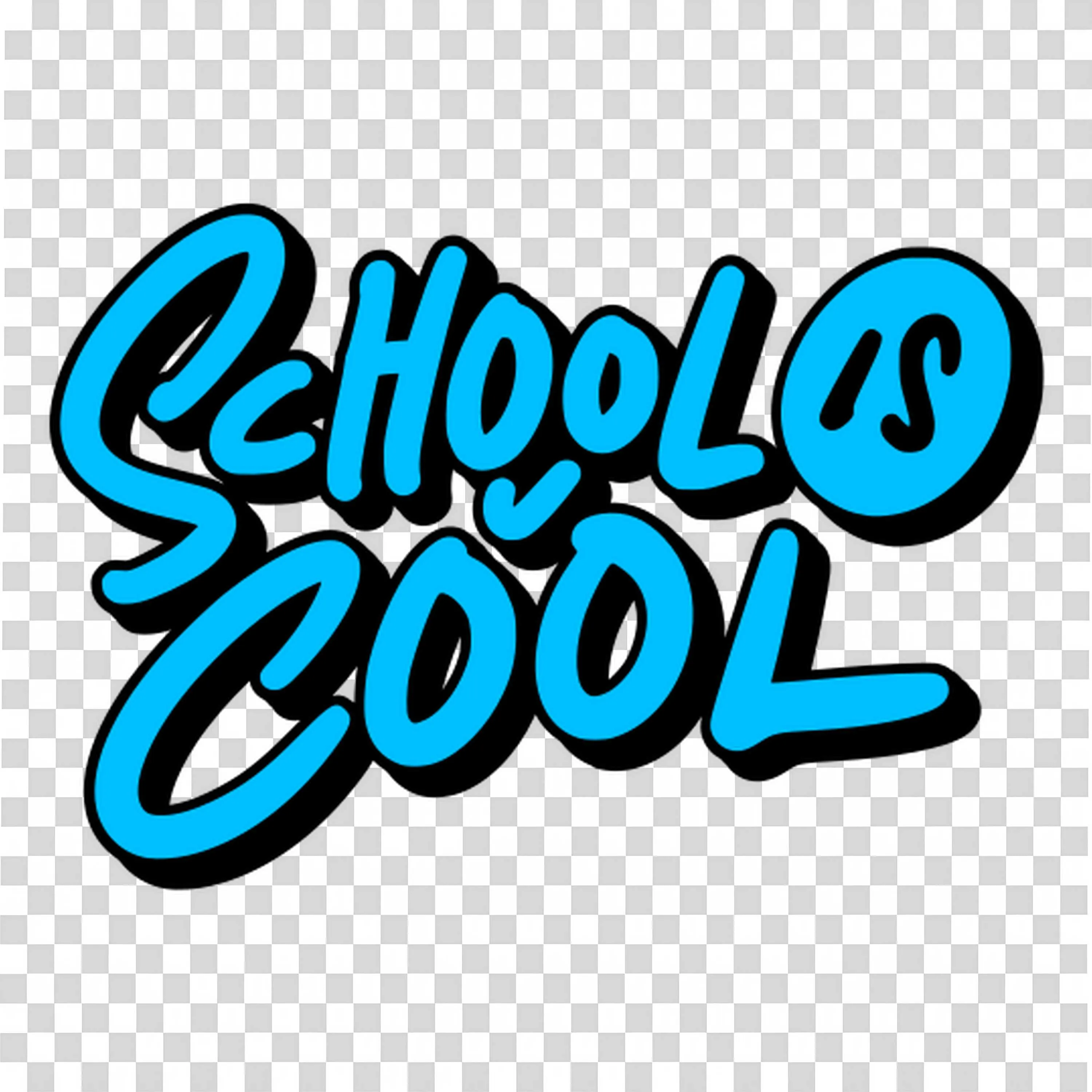 Blue and Black Text Graphic School Is Cool Free PNG Image