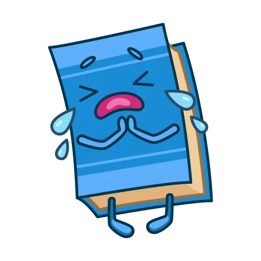 Blue Cartoon Book Character Shows Student Expression