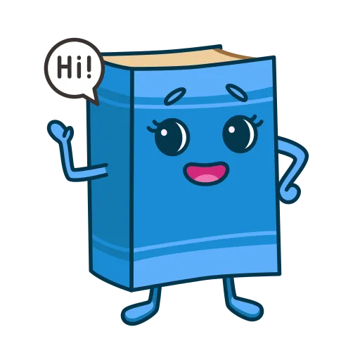Blue Cartoon Book Smiling Inspires Happy School Study