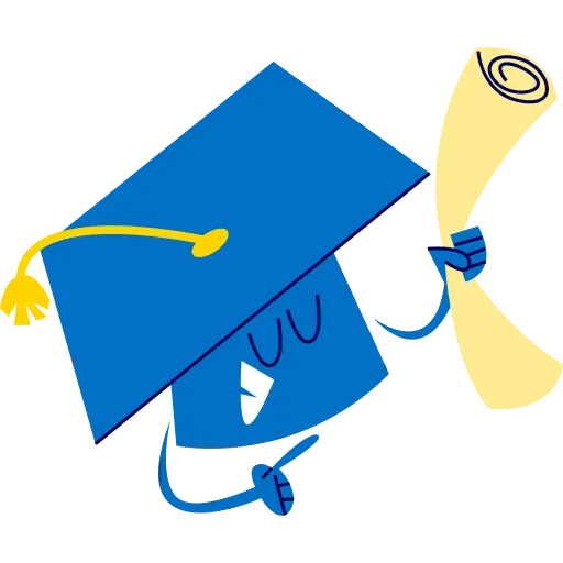 Blue Graduation Cap with Diploma Scroll Placed Below