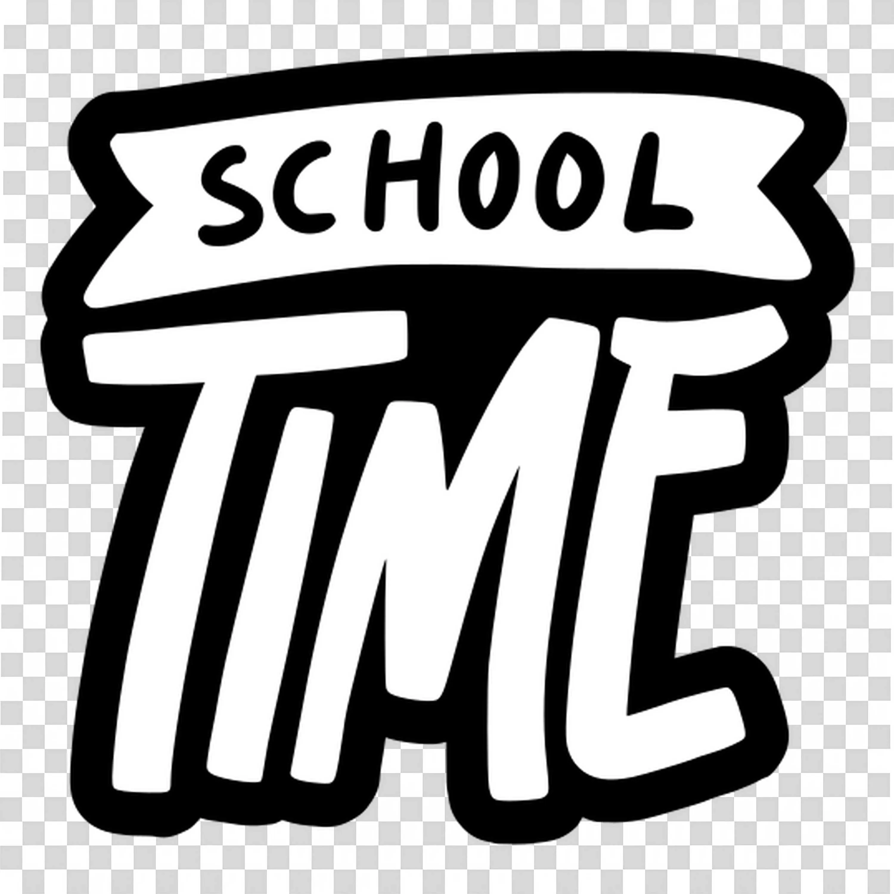Bold School Time Text for Back to School Announcement Png