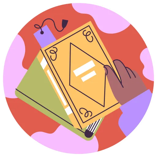 Books and Coffee in Circle Representing Study Break Time