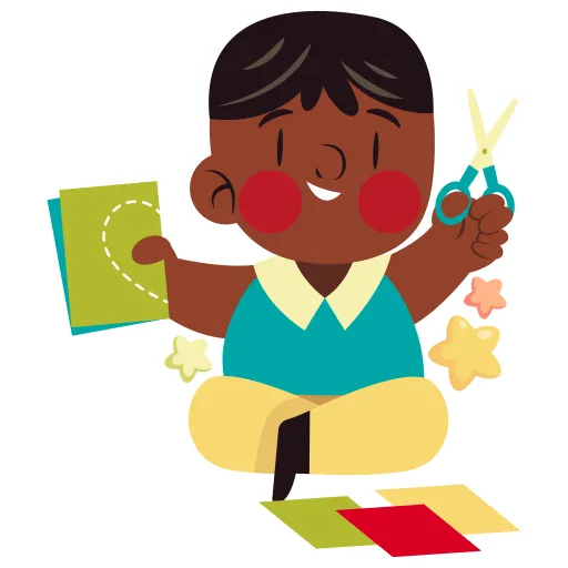 Boy Reading a Green Book with Smile and Bright Eyes