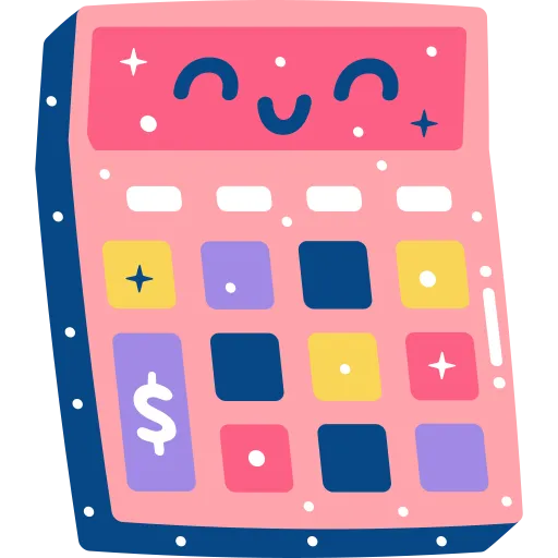 Bright Calculator Cartoon Helps Student Learning free PNG