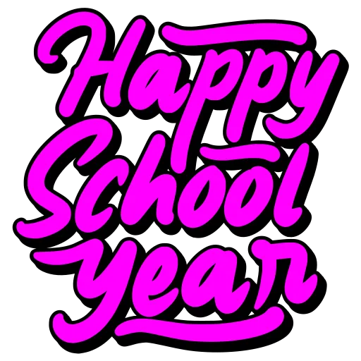 Bright Happy School Year sign welcoming new academic year