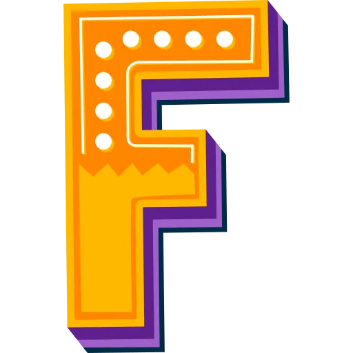 Bright letter F for alphabet learning and educational content