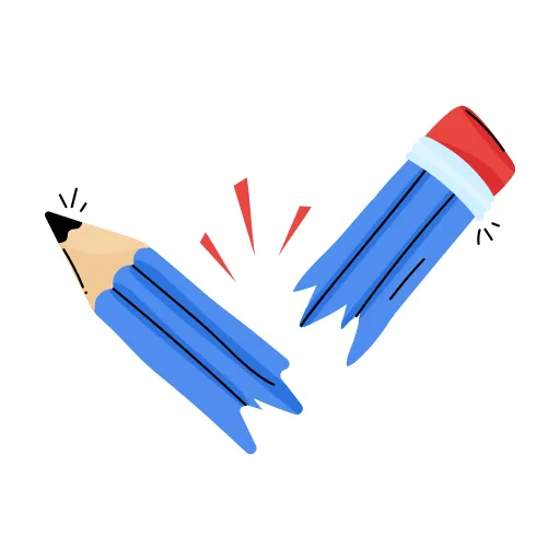 Broken pencils symbolizing effort and learning challenges
