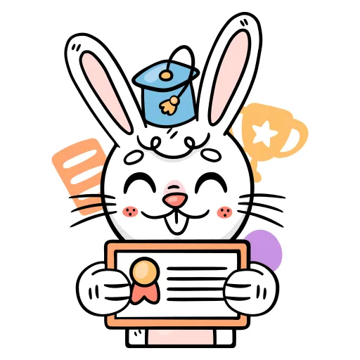 Bunny Holding Chart to Explain Science to the Class