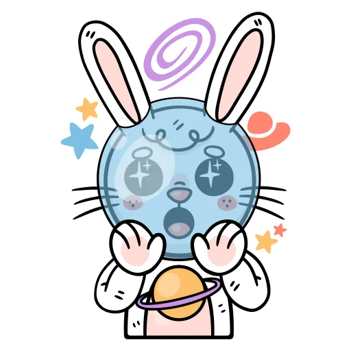 Bunny holding globe for geography and social studies subject
